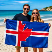 Load image into Gallery viewer, 18" x 36" Icelandic Canadian Flag | Made in Canada | Duraknit Polyester