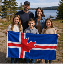 Load image into Gallery viewer, 18" x 36" Icelandic Canadian Flag | Made in Canada | Duraknit Polyester