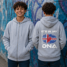 Load image into Gallery viewer, Grey or Black Vestur DNA Zip Up Hoodie | Icelandic Heritage