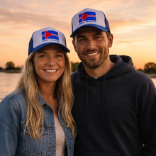Load image into Gallery viewer, Vestur Íslendingur Icelandic Heritage Trucker Hat | Gimli Manitoba