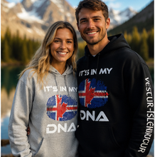 Load image into Gallery viewer, Couple wearing DNA hoodies by mountain lake